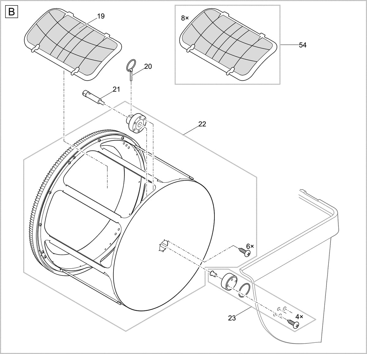 Bauplan 6 Ersatzteile für Oase ProfiClear Premium Trommelfilter TF-L gepumpt EGC