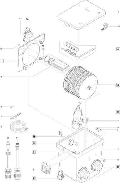 Bauplan 9 Ersatzteile für Oase ProfiClear Premium Trommelfilter gepumpt